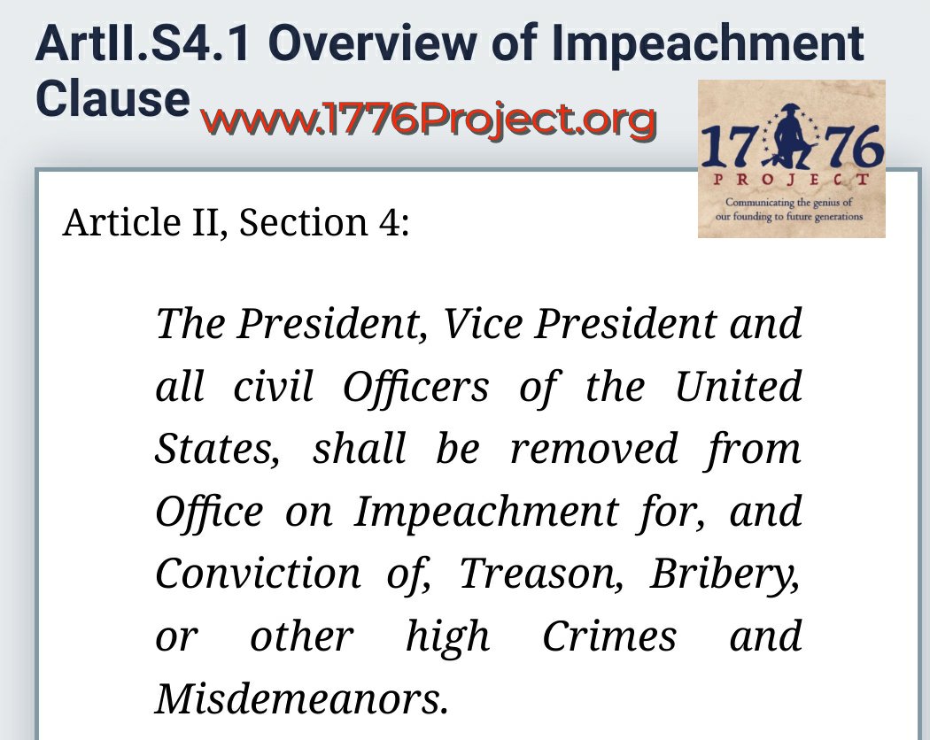 real1776Project's tweet image. #USConstitution's #impeachment Clause: In September, 1787
--SCOTUS removed as a trial venue
--Two-thirds vote requirement required for conviction in Senate
--George Mason added words “high crimes and misdemeanors”(orig lang fm English impeachment proceedings) 
NCC
#classifieddocs
