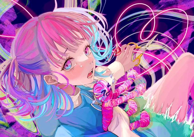 #絵を彩度100にすると超派手ばきばきになった 