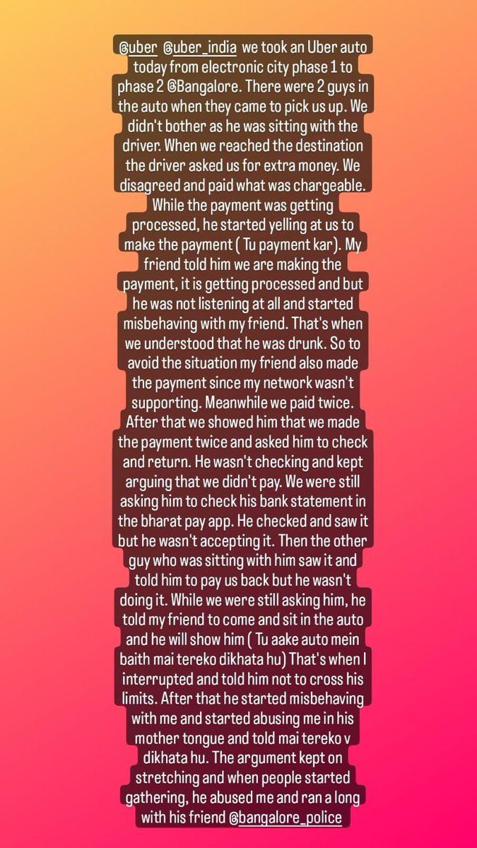 ajithpv43's tweet photo. @ajithpv43 @Uber @Uber_BLR @Uber_Support this is the second incident happening with the uber. It happened with my friend today. It's really sad. https://t.co/f5txMwZAlP