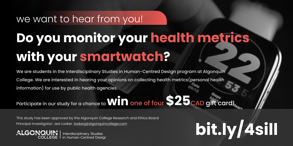 We want to hear from you! 
We are a team of #UXR researchers at #IHCD from #AlgonquinCollege, are working on a design research project. Please help add value to our study by participating in our survey -bit.ly/4sill
#publichealth #Canadian #healthTech  #trust