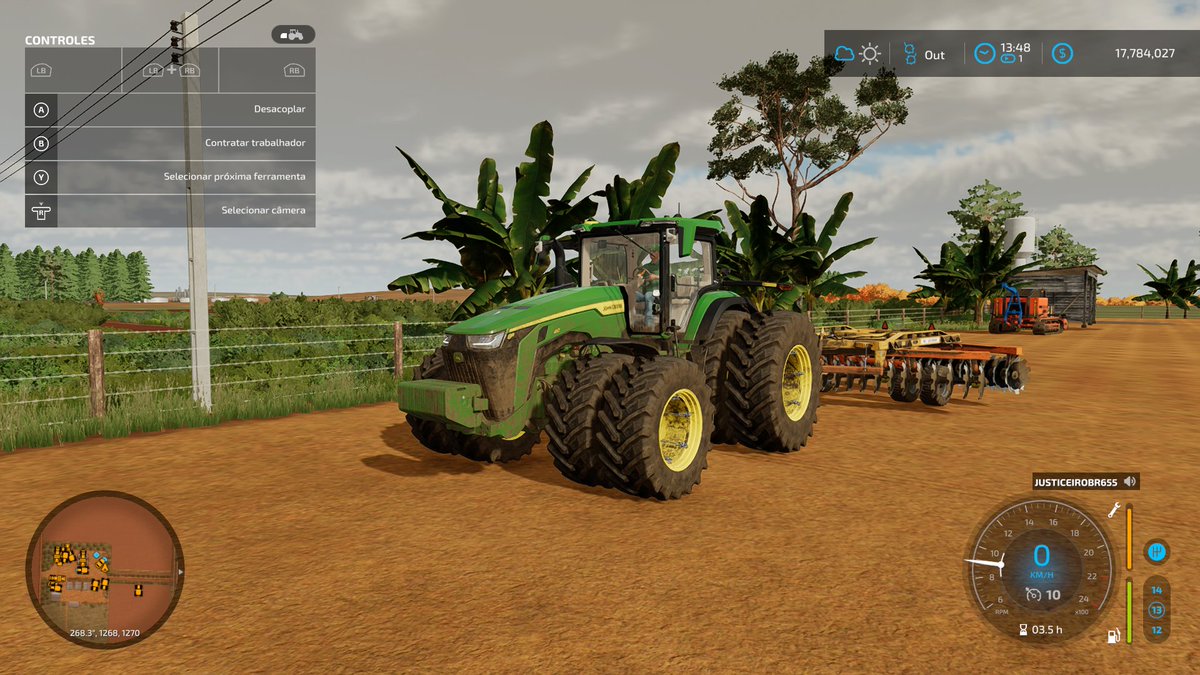 Leandro11125741's tweet photo. Trator jonh deere 8270R no preparo de solo 👍🏻🚜🤣🎮 
#FarmingSimulator22 
#gameplay https://t.co/ZyjpYE3GuC