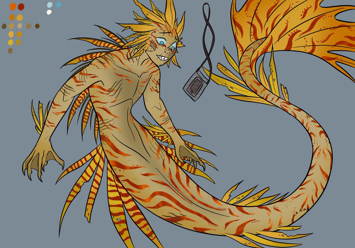 Spoicy_chimken's tweet photo. The Merboys are complete! Moon is based off and AnglerFish while sun is based of a LionFish! If y’all want some headcannons let me know and I’ll type some up to post for y’all! #Mersun #MerMoon #Sundropfnaf #Moondropfnaf https://t.co/U0zHpeIiPM
