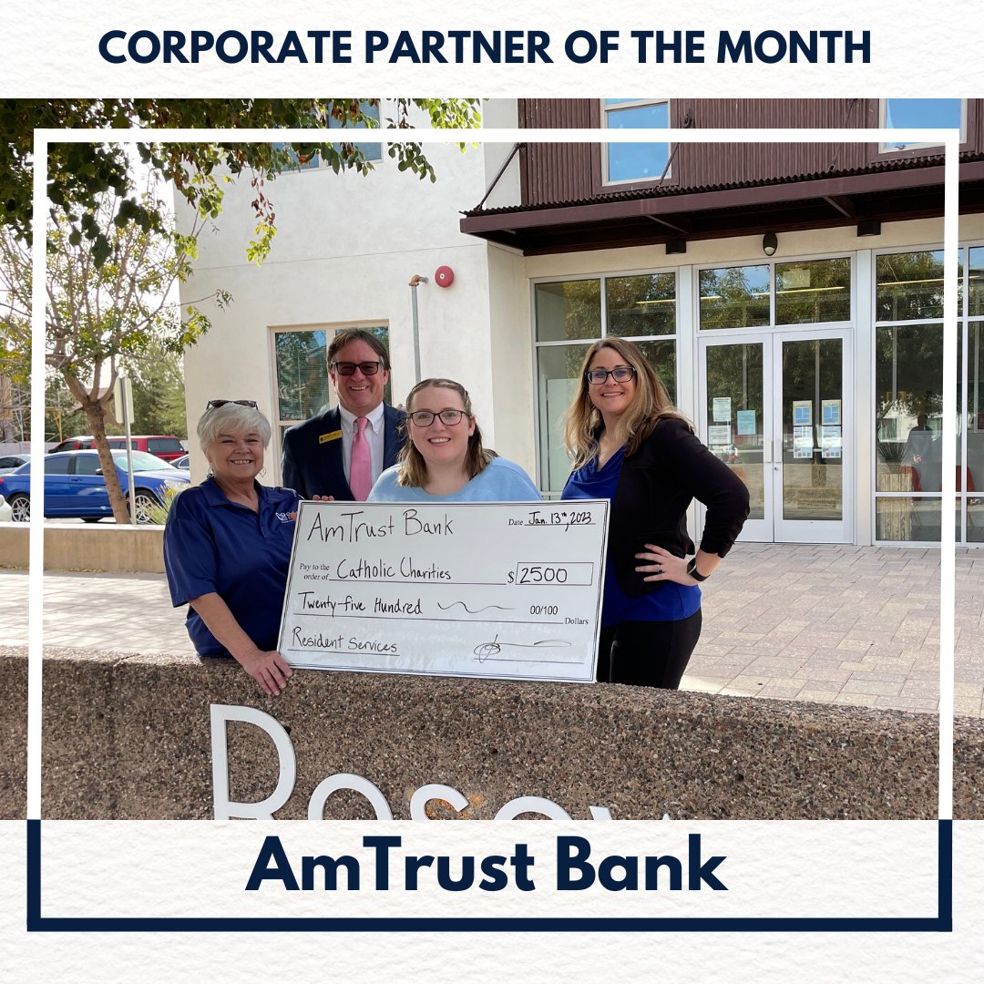 Catholic Charities is thrilled to recognize AmTrust Bank as our Corporate Partner of the month. Their focus has been to walk alongside our Resident Services team assisting in our housing communities.⁠ Thank You AmTrust!⁠
#CatholicCharitiesAZ #CatholicCharities #CorporatePartner