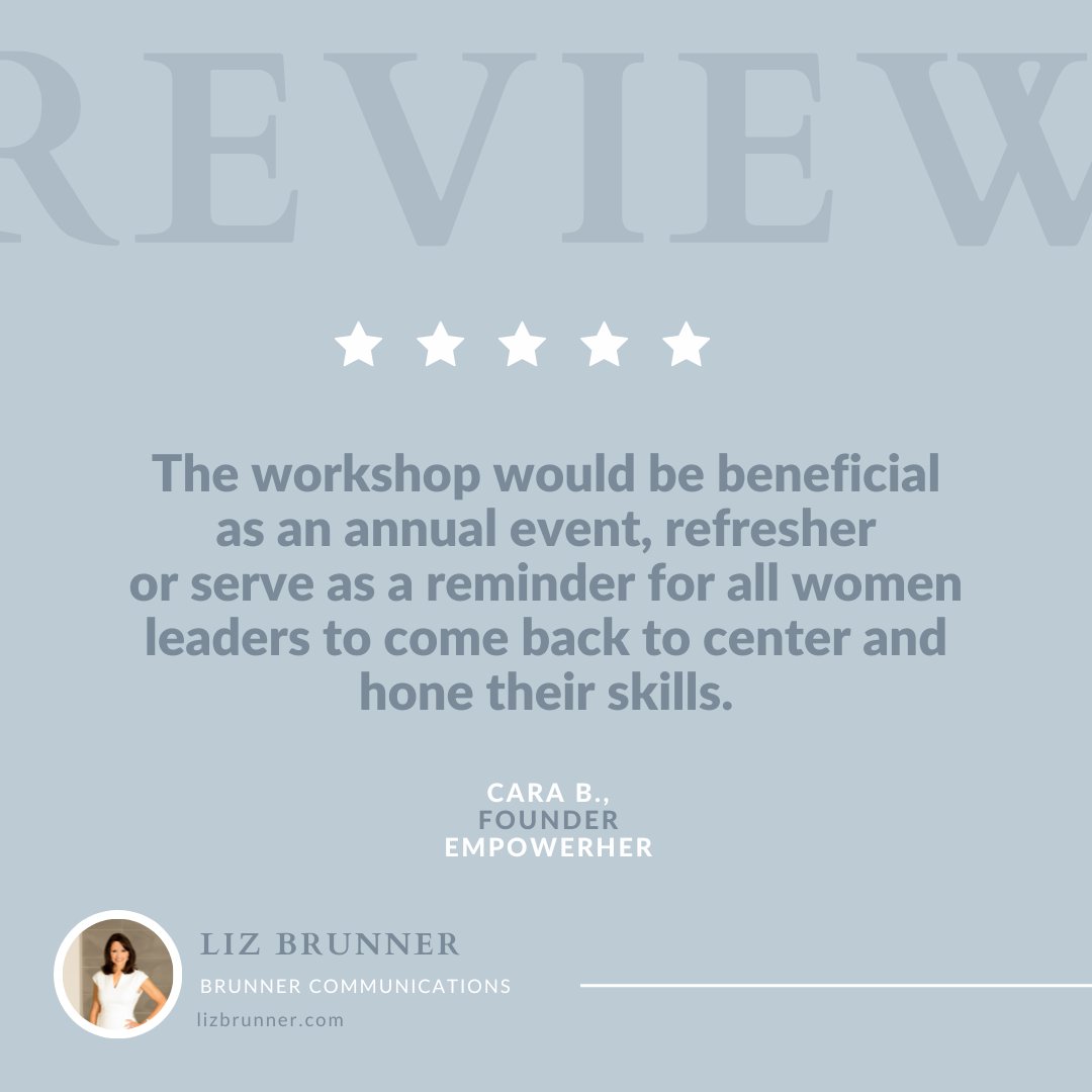 LizBrunner's tweet photo. Our programs teach women how to confidently command a room, communicate with purpose among clients and colleagues, and grow into leaders within an organization: https://t.co/aCwDGEEK6G #brunnercommunications #groupworkshop #womenleaders https://t.co/OrgtCGXpb9