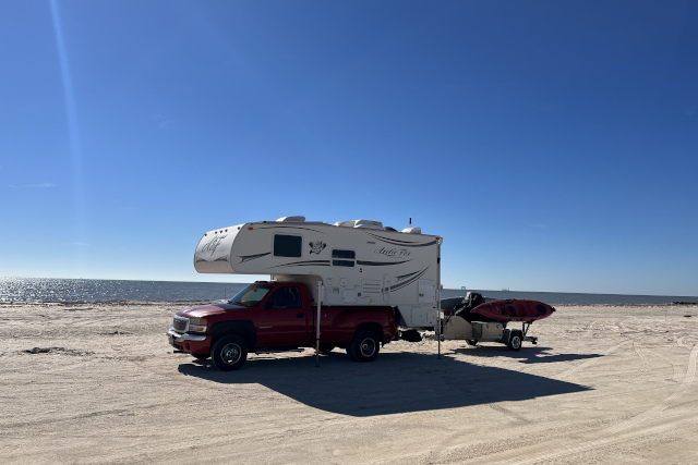 “Top Notch Boondocks! Hard sand, lots of big rigs on the beach.  The ferry crossing West of here wasn’t a problem for our truck camper and toad.” – TT331FB

Rutherford Beach Dispersed Camping | Dept. Fish &amp; Wildlife - Creole, LA
campendium.com/rutherford-bea…
⭐⭐⭐⭐ - 52 Reviews