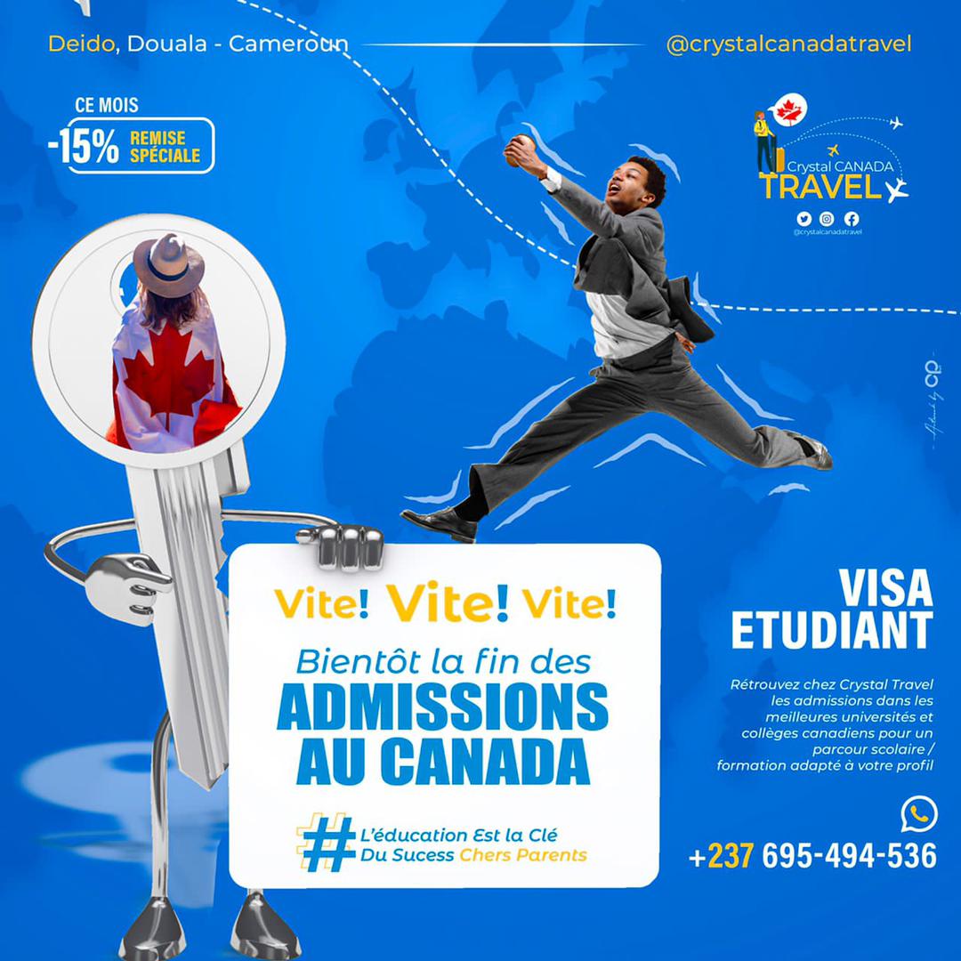 CrystalcanadaT2's tweet photo. 🚨Bientôt la fin des admissions au Canada

Plus qu’un mois pour débuter votre procédure visas étudiant pour la rentrée de Septembre 2023 dans votre pays de rêve : Le Canada 🇨🇦 

Préparez Votre admission maintenant avec Crystal Canada 𝐓𝐑𝐀𝐕𝐄𝐋  😍

☎️https://t.co/QGLNdm4JL8 https://t.co/BJeVIJZ12p