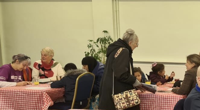 BatleyTrust's tweet photo. The Great Winter Get Together is in full swing - join in at Batley Community Centre today (12-2pm). Everyone is welcome - let's tackle loneliness one connection at a time. 🧡 #loneliness #PlacesForConnection #community https://t.co/iEyfvuKvwa
