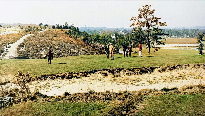 Hainesy76's tweet image. An early colourised view of the short holes of Pine Valley - 3, 5, 10 &amp;amp; 14