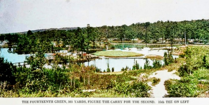 Hainesy76's tweet image. An early colourised view of the short holes of Pine Valley - 3, 5, 10 &amp;amp; 14