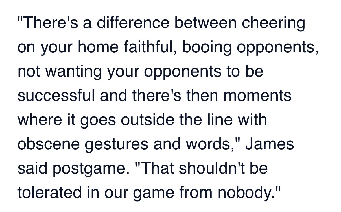 Also LeBron James after repeatedly getting fans ejected for talking too much shit.   This is a direct quote.