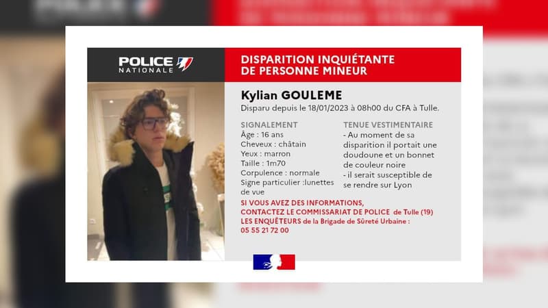 BFMTV's tweet image. Disparition inquiétante d'un adolescent de Corrèze, susceptible de se rendre à Lyon bfmtv.com/lyon/dispariti…