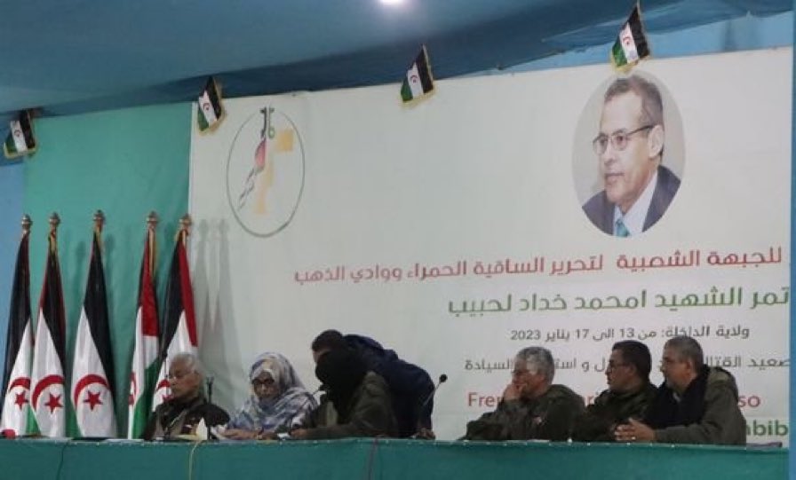 AlgeriaUNOG's tweet photo. At the end of the works of its 16th congress held in Dakhla (refugee camp), which lasted 5 days and gathered 2097 delegates, Mr. Ibrahim Ghali, was re-elected Secretary General of the #FPolisario, for a mandate of 3 years.👏👏👏 https://t.co/qpjcXMRHcC