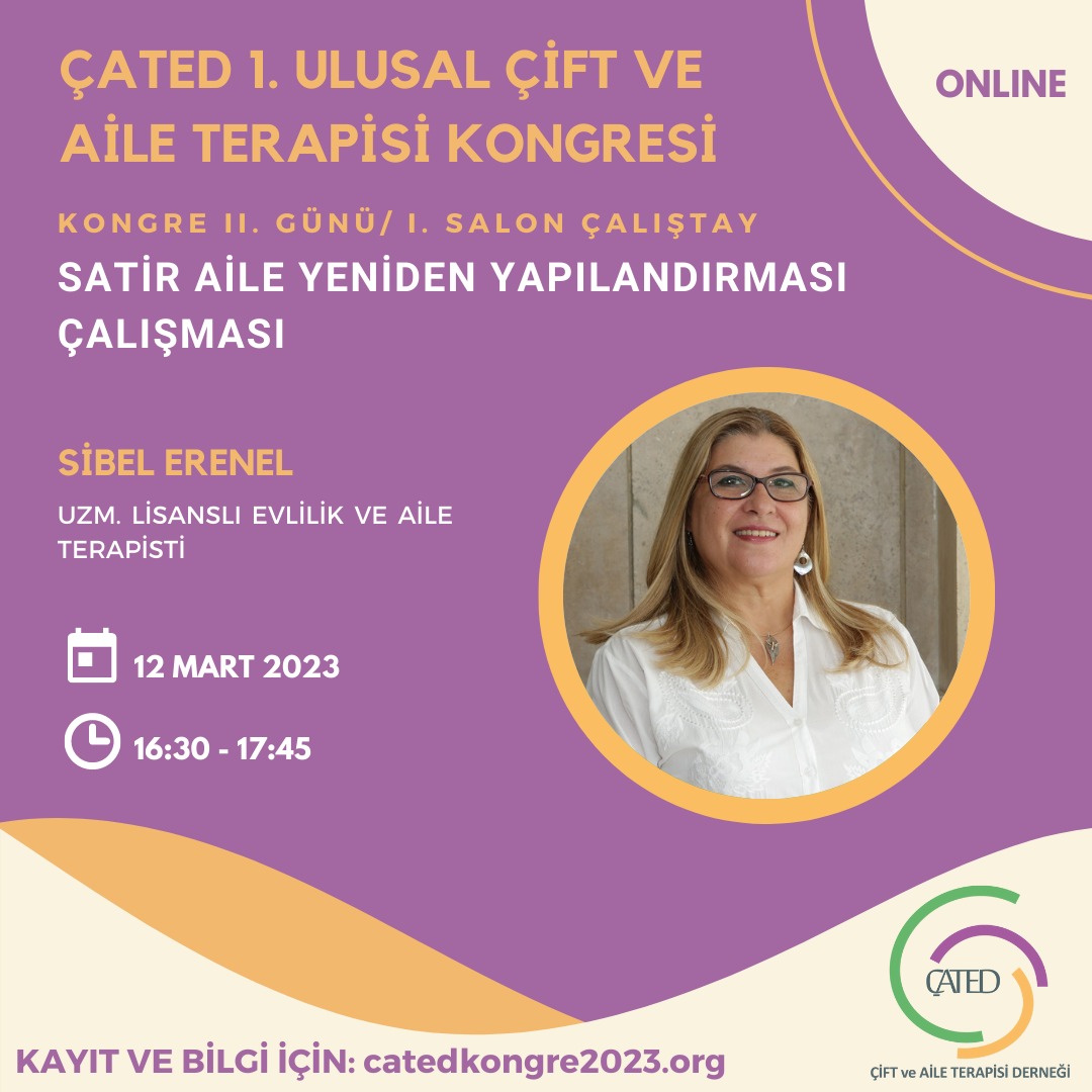 CatedDernek's tweet photo. ÇATED 1. ULUSAL ÇİFT VE AİLE TERAPİSİ KONGRESİ
🟣KAYIT VE BİLGİ İÇİN: https://t.co/lnA1YfBc5f
#psikoloji #eğitim #çiftterapisi #aileterapisi #terapi #çiftveaileterapisi #CATED #kongre #çiftveaileterapisikongresi #çiftterapisi #aileterapisieğitimi #kongre2023 #çiftterapisieğitimi https://t.co/qedyhXknVm