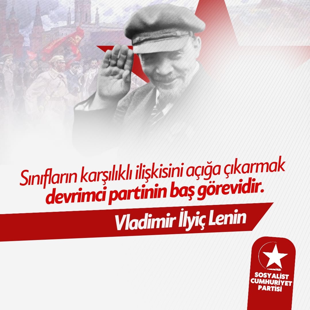 Sovyetler Birliği’nin kurucusu, Ekim Devrimi'nin büyük önderi #Lenin'i ölümünün 99. yıl dönümünde saygıyla anıyoruz.

"Sınıfların karşılıklı ilişkisini açığa çıkarmak devrimci partinin baş görevidir."

Vladimir İlyiç Lenin