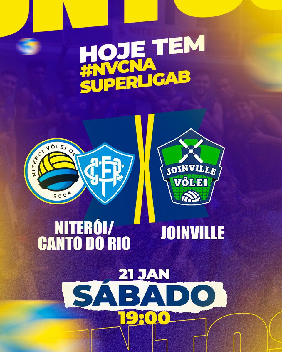 HOJE TEM #NVCnaSuperligaB 🇺🇦

Às 19h, o Niterói enfrenta a equipe do Joinville, no Canto do Rio! Vamos com tudo em busca da vitória! 💪🏾

🎫 1KG de Alimento não perecível. 

#NiteroiEsportes