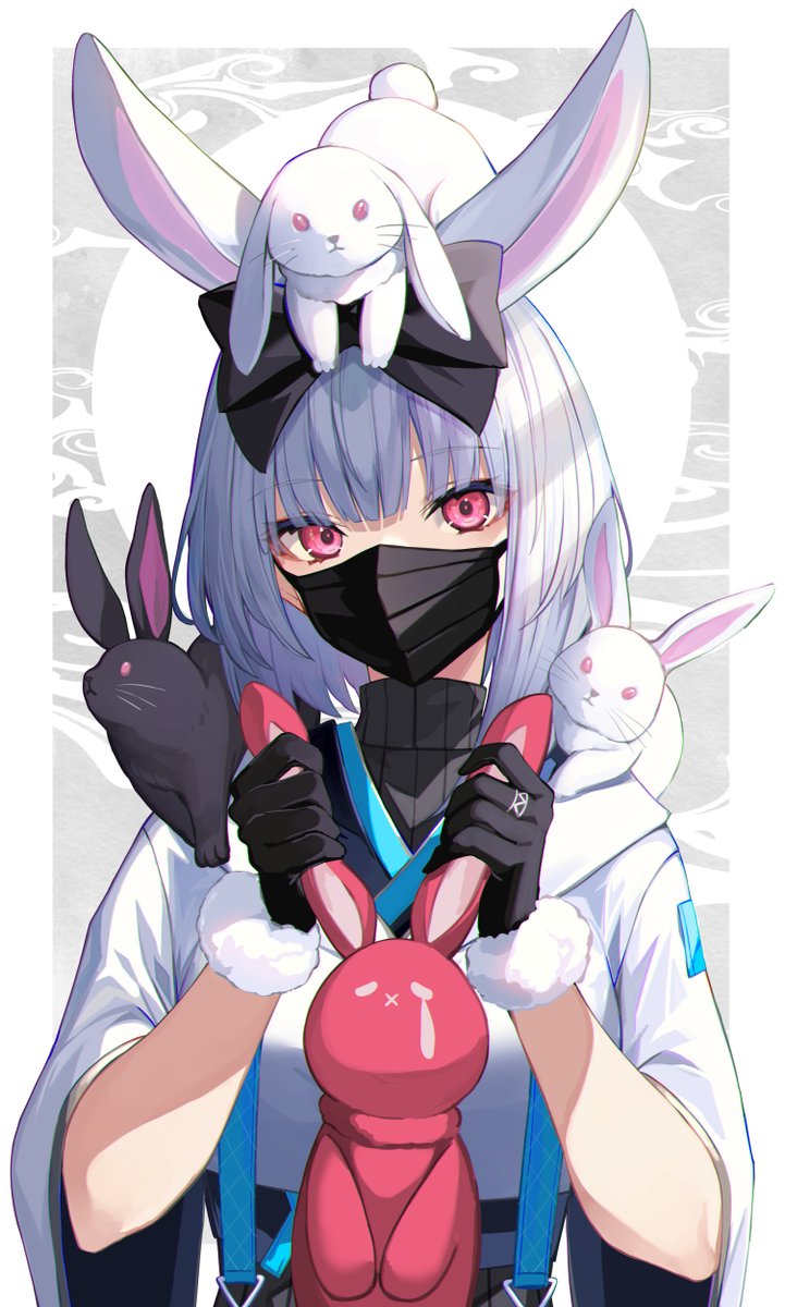 1girl mask mouth mask gloves black gloves animal ears rabbit  illustration images