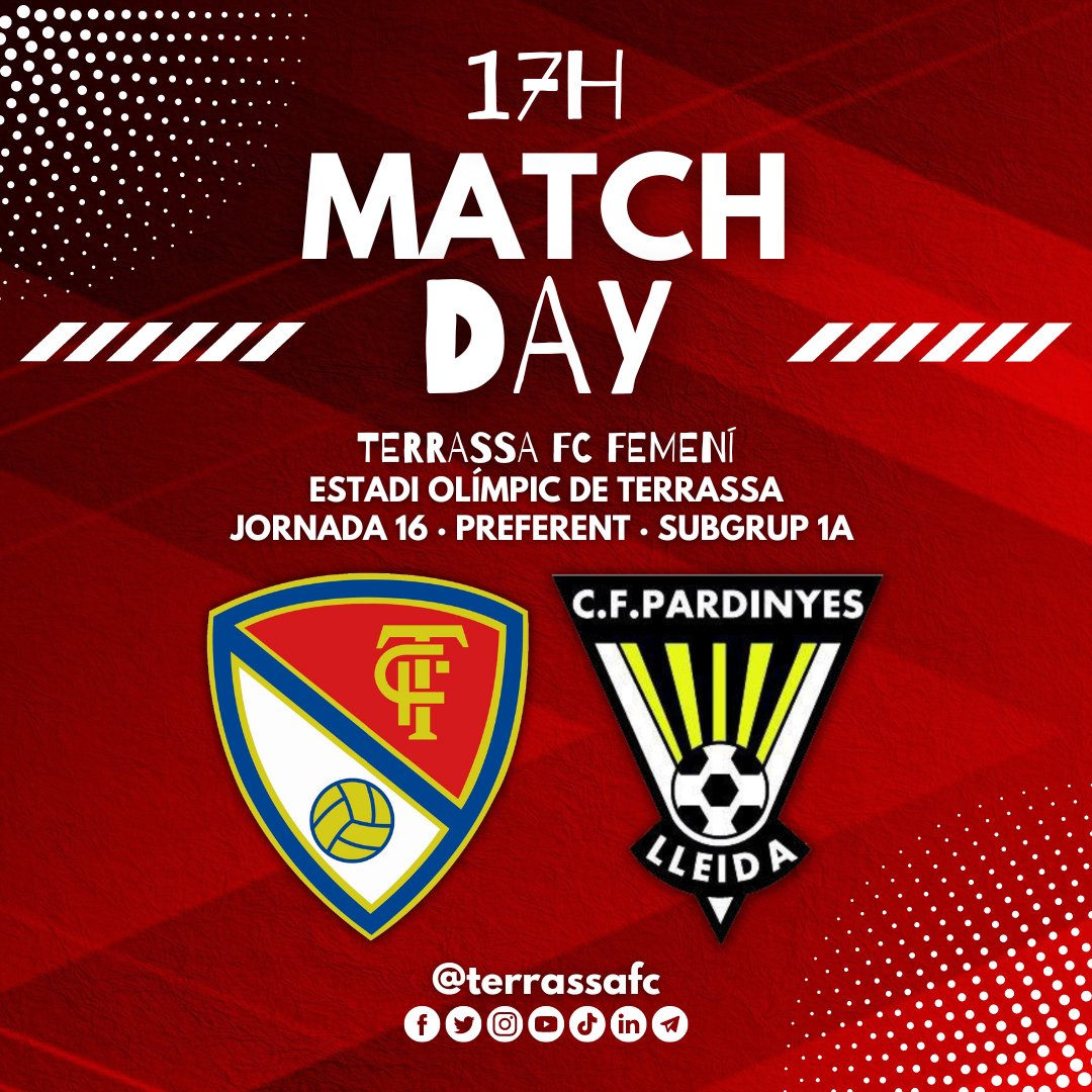 TerrassaFC's tweet photo. ๐ฅ ๐๐ ๐๐ฅ๐ฅ๐๐๐๐ง ๐๐ ๐๐๐ โผ
โค๏ธโ๐ฅ El @TerrassaFC #futfem juga avui (17h๐), contra el #CFPardinyes, el seu ๐ฝ๐ฟ๐ถ๐บ๐ฒ๐ฟ ๐ฝ๐ฎ๐ฟ๐๐ถ๐ a l'Estadi Olรญmpic de #Terrassa!
๐ค I NO TENS CAP EXCUSA!
๐ฅณ HAS DE VENIR!
๐ซถ #TerrassaFCExperience https://t.co/2huk3bRwG4