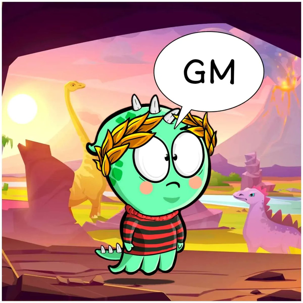 BabyGhosts_NFT's tweet photo. Gm, let's start another story. A long, long, long time ago dino ghost woke up too the sound of..... #storytelling #NFT #nfts #NFTCommunitys https://t.co/YAg08lZlvb
