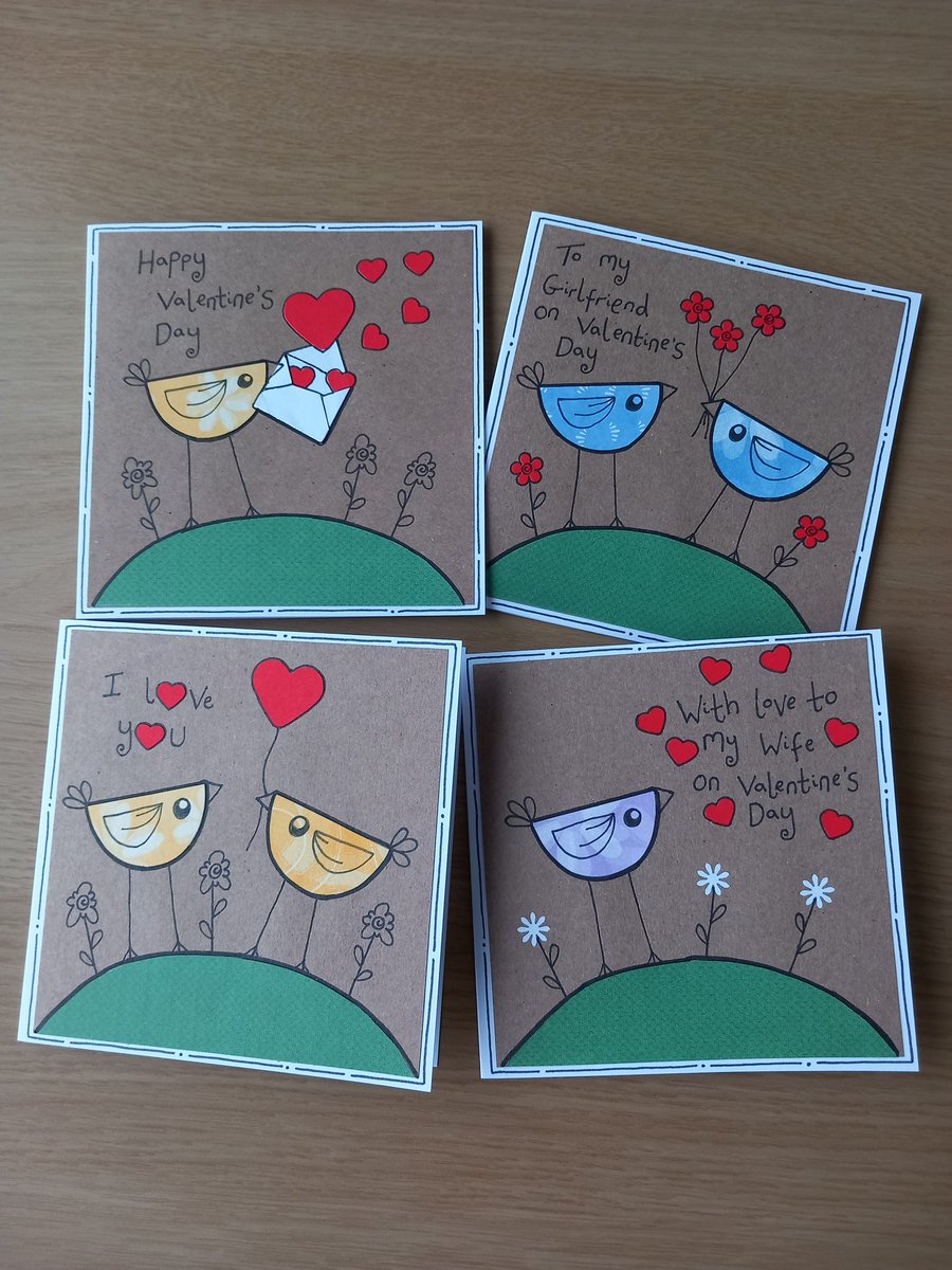 Morning #ukgifthour. Thought I'd share my valentines cards..... it's approaching fast! £3.20 or £3.50, including postage
Etsy.com/shop/birdydood… 

#mhhsbd #shopindie #ukmakers #ValentinesDay2023