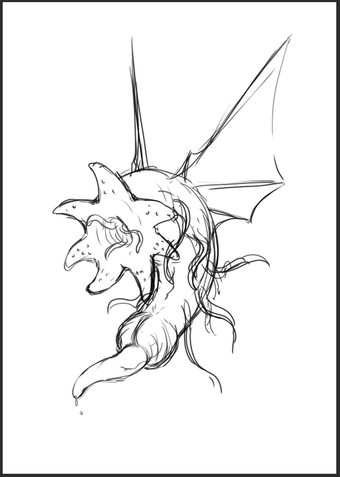 空飛ぶエロモンスター雑描き_(:3」 ∠)_ 