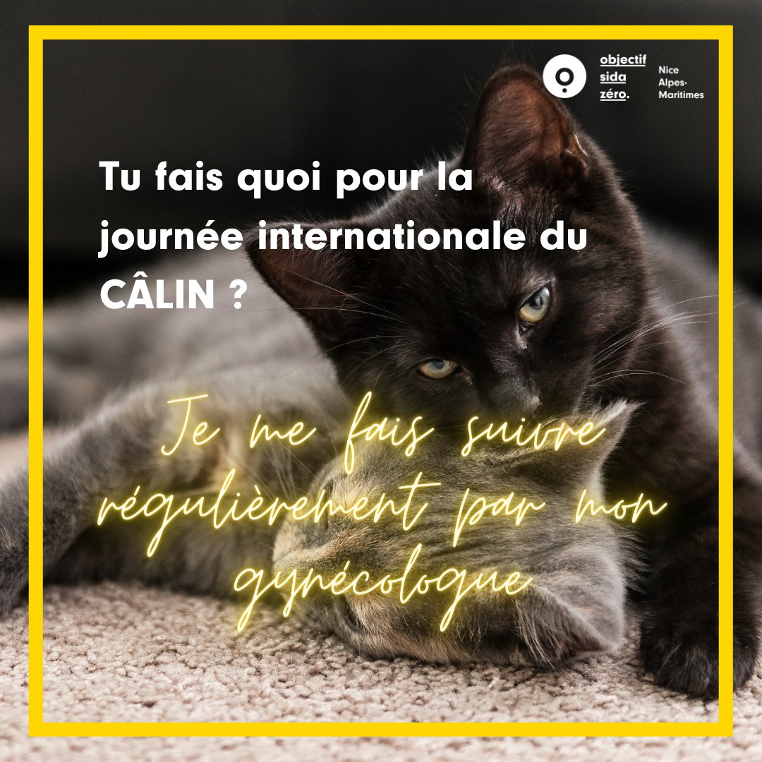 SidaZeroNice's tweet photo. Tu fais quoi pour la journée internationale du #câlin ? 
Je me fais suivre par mon #gynécologue
#InternationalHugDay #SanteSexuelle #santé #gynéco
📍 retrouve toutes les info sur ta santé sexuelle sur https://t.co/lljfsSy44u https://t.co/YLqT2pwPyZ