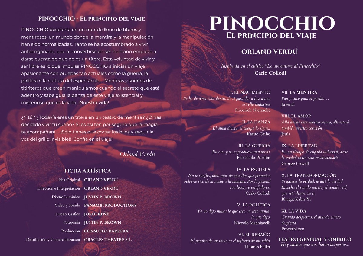 OraclesTheatre's tweet photo. PINOCCHIO de Orland Verdú viaja a Alicante - https://t.co/SAqYIXli6i PINOCCHIO se va de viaje a PETRER (Alicante). El Teatro Cervantes acoge la primera función de este pequeño pícaro con nariz onírica creado por Orland Verdú. VENTA DE ENTRADAS en https://t.co/BItuv5wPgr https://t.co/va13b5ds8j