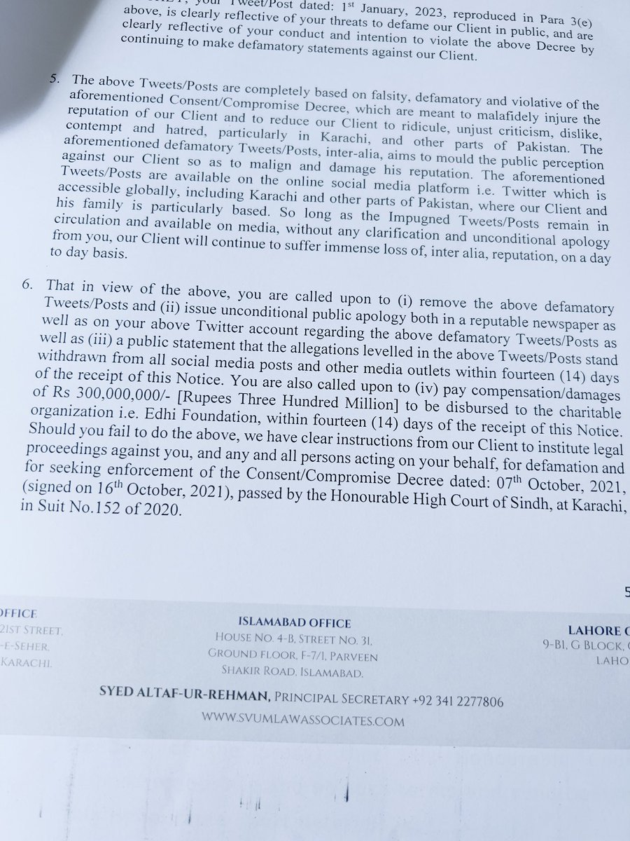 jamiazaad's tweet photo. So they can’t answer about enquiry but got lawyers to pump more defamation papers up our throats! https://t.co/goCry0GhrH