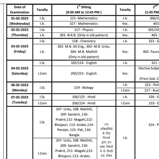 Arpit_Ravi's tweet photo. @ThePradeepRawat @nidhi_nidhima @poojakapilmisra @ashishvyas__ @DG_NTA @PMOIndia @dpradhanbjp @TimesNow @KediaRiddhima @anubha1812 BIHAR BOARD DATES CLASHING WITH JEE 

please 🙏🏻 
@nidhi_nidhima
 
@poojakapilmisra
 
@ashishvyas__
 #Jee23ClashingWithBoards 
@DG_NTA
 
@PMOIndia
 
@dpradhanbjp
 
@TimesNow
 
@KediaRiddhima
 
@anubha1812 https://t.co/VgeO4ghJy6