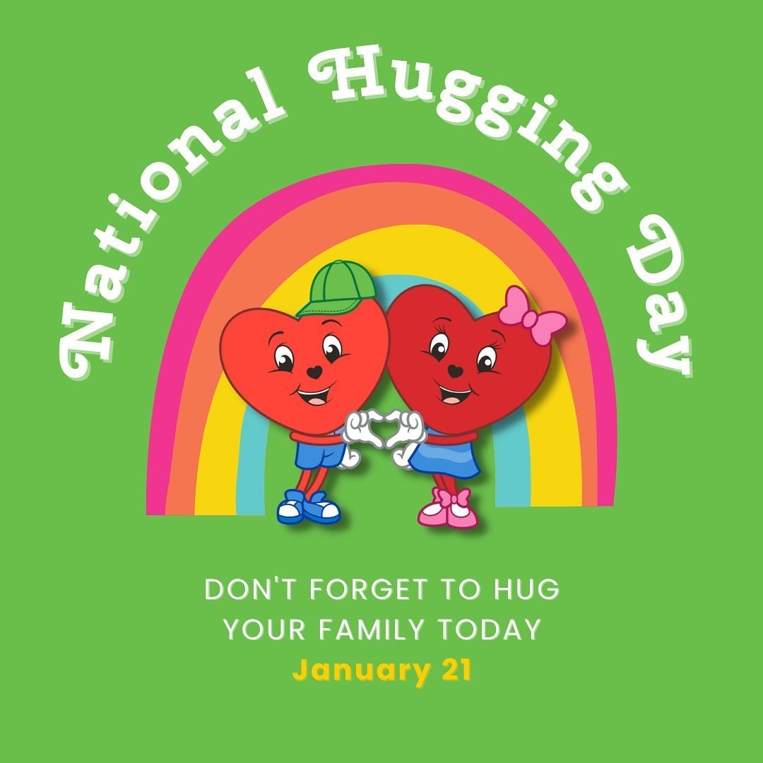What a great day it's going to be! 🌞 Today is an opportunity to give and to receive 🔄

It’s amazing how much difference a simple hug can make.
Open up your heart … and your arms, this January 21 for  #NationalHuggingDay! 💖🫂💞
theofficialheartbeats.com
#theofficialheartbeats