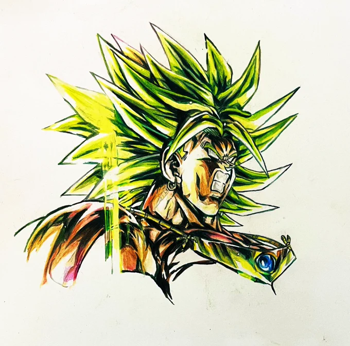 今日も少しだけです#ドラゴンボール#レジェンズ#ブロリーUL #色鉛筆#模写 