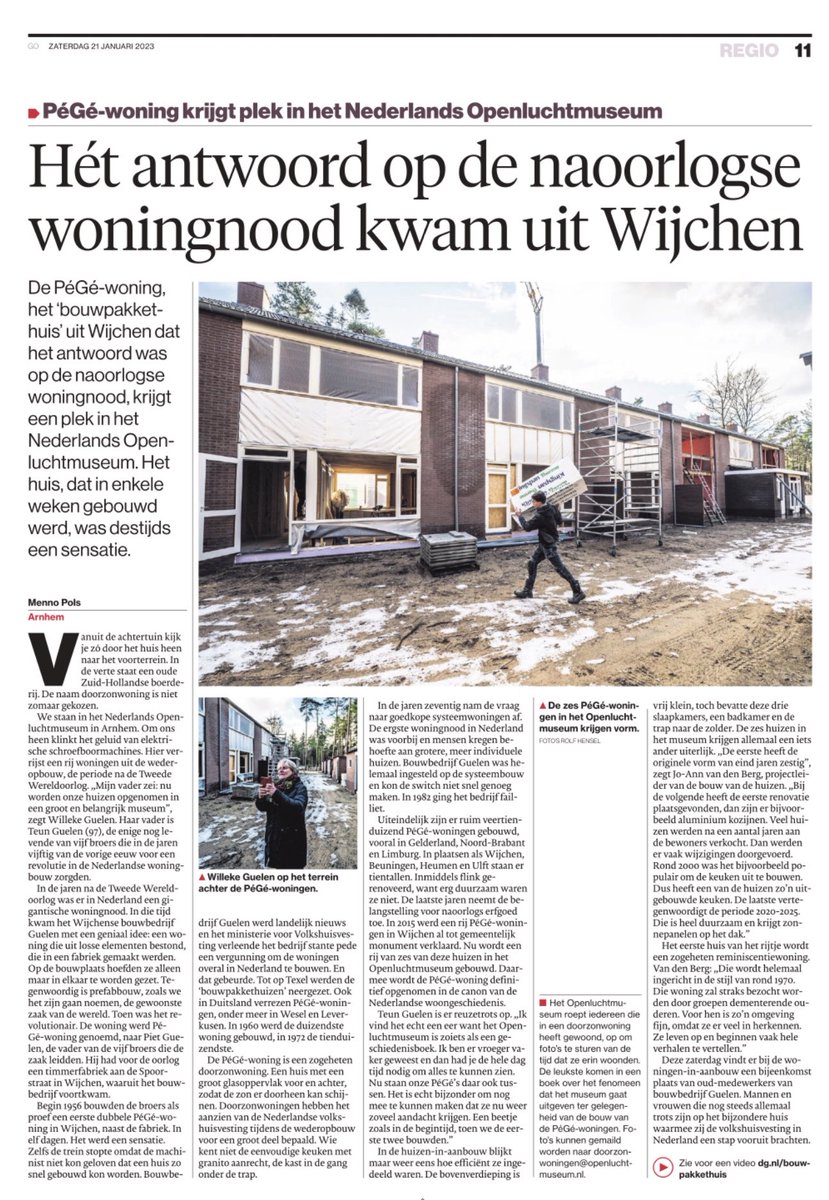 Stukje Wijchen in het Openluchtmuseum.  Bouwpakkethuis van Guelen was een sensatie.