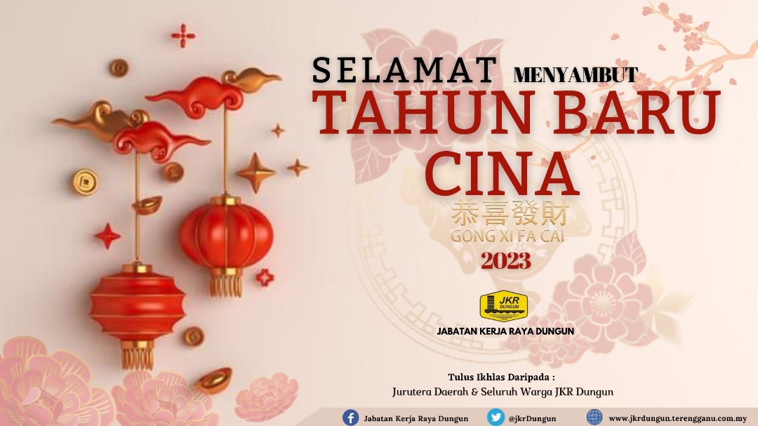 JKR Dungun (@jkrdungun) on Twitter photo Selamat Memyambut Tahun Baru Cina 2023.
Tingkatkanlah perpaduan & jalinan persaudaraan yang baik & mesra  agar masyarakat majmuk dapat di bentuk secara harmoni.
Daripada:Jurutera Daerah & Warga JKRD
<a href="/IPJKR_Official/">JKR Malaysia Rasmi</a> <a href="/JKRTerengganu/">JKR Terengganu</a>
<a href="/HasliJKR/">Hasli Ibrahim (Ir. Dr.)</a>
<a href="/AlAzhar_JKR/">Al Azhar</a>
<a href="/MisRuhaila/">Mis Ruhaila</a> <a href="/noorulasliza/">Noorul Asliza Mat Jusoh</a> Selamat Memyambut Tahun Baru Cina 2023.
Tingkatkanlah perpaduan & jalinan persaudaraan yang baik & mesra  agar masyarakat majmuk dapat di bentuk secara harmoni.
Daripada:Jurutera Daerah & Warga JKRD
<a href="/IPJKR_Official/">JKR Malaysia Rasmi</a> <a href="/JKRTerengganu/">JKR Terengganu</a>
<a href="/HasliJKR/">Hasli Ibrahim (Ir. Dr.)</a>
<a href="/AlAzhar_JKR/">Al Azhar</a>
<a href="/MisRuhaila/">Mis Ruhaila</a> <a href="/noorulasliza/">Noorul Asliza Mat Jusoh</a>