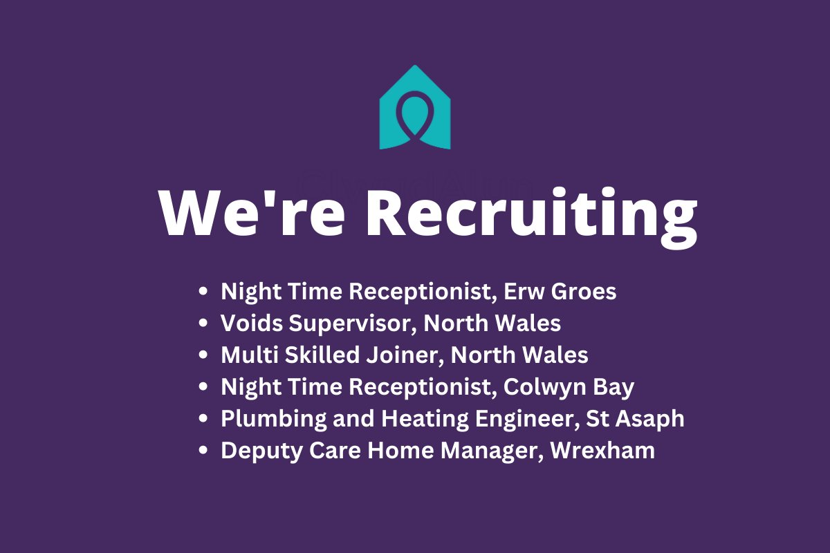 We're hiring 📣 see some of our recently added vacancies below 👀:  

If you are interested and want to find out more, please go onto our website clwydalyn.co.uk/work-for-us/

Please tag and share with people who may be interested 👍

#jobsinwales #northwalesjobs #careerinhousing