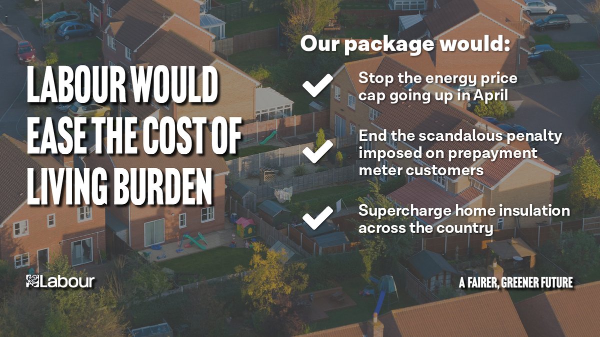 Labour would stop the energy price cap rise in April, with our cost of living package easing the burden on families across the UK. And our plan to deliver clean power and warm homes will cut energy bills for good.