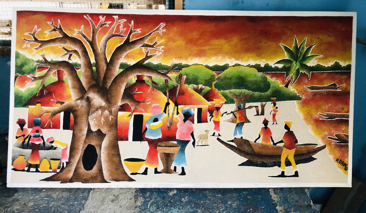Black adam (@blackadamart) on Twitter photo Tableau de sable original Toujours à la recherche d’idées nouvelles pour rendre votre déco intérieure encore plus belle et unique #Sénégal #Village #art Tableau de sable original Toujours à la recherche d’idées nouvelles pour rendre votre déco intérieure encore plus belle et unique #Sénégal #Village #art