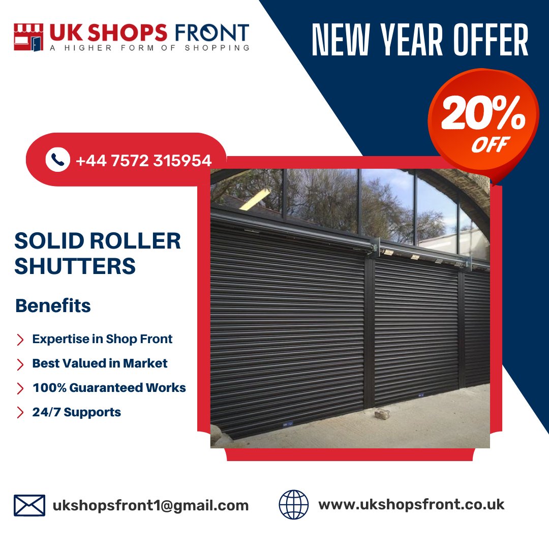 UkShopsfront's tweet photo. Explore wide selection of solid roller shutters today and save 20% off on all orders made with the new year offer from UK Shops Front Call Now: +44 7572315954
Website: https://t.co/7uHKLpwgW7
#ukshopsfront #solidrollershutter #solidshutter #solidroller #automaticdoors #toughened https://t.co/MZyoUMWPzj