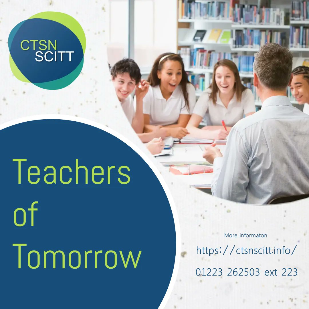 Why choose CTSN? We ensure ours teachers of tomorrow develop the transferable skills necessary for the wide variety of local schools.
CTSN SCITT online information events: buff.ly/3mKIUYm
@get_into_teaching  #traintoteach #ctsnscitt #teachertraining