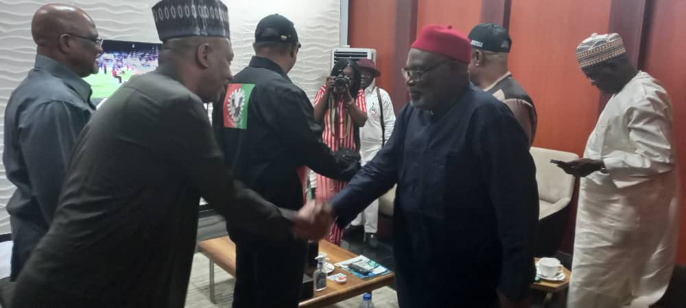 PeterObi's tweet photo. I ran into some erstwhile political colleagues at the Abuja airport. We exchanged pleasantries and convivial banter. Our politics must be issue-based, and not about personalities. - PO https://t.co/eDJtOuAXnx