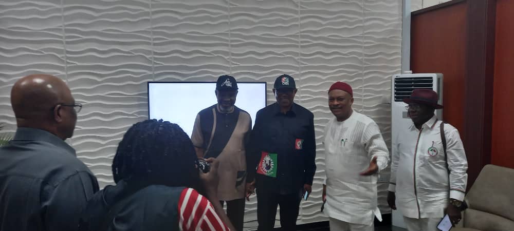PeterObi's tweet photo. I ran into some erstwhile political colleagues at the Abuja airport. We exchanged pleasantries and convivial banter. Our politics must be issue-based, and not about personalities. - PO https://t.co/eDJtOuAXnx