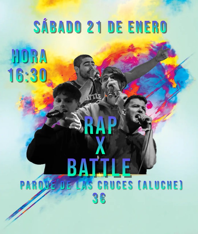 Hoy se lía en Madrid, regional de Rap Xbattle. En esta batalla se lía, a lo mejor, tendréis una posibilidad de ir a una internacional.

Inscripción: 16:30 - 17:45
Batalla: 18:00
Precio: 3€
Premio: Clasificado Nacional

Suerte a todos