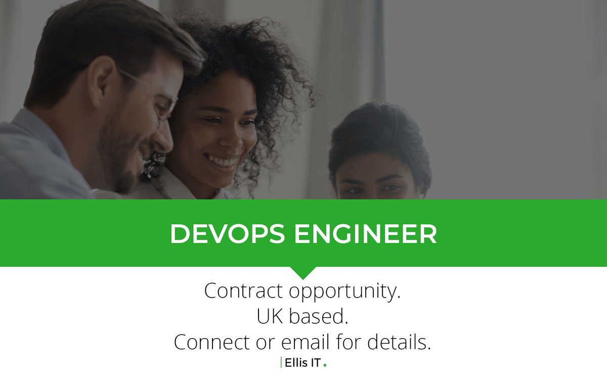 ERG_IT's tweet photo. CONTRACT OPPORTUNITY: DevOps Engineer
Rate: £625 per day
Location: #UK #Manchester

For details, please contact Shifa M on Shifa.Memon@ellisrecruitment.com 

#EllisIT #TechJobs #DevOpsJobs #DevOps #ITJobs #Linux #NewOpportunity #Implementation #Cloud https://t.co/Ago0EF88bt