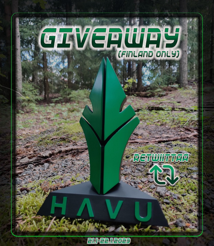 Tiizan1's tweet photo. ❗️GIVEAWAY osa 2❗️ Havu palasi viimein top30-listalle ja sen kunniaksi voitaisiin pistää arvontaan ihka ensimmäinen 3D-logo tekeleeni, joka on tietenkin Havun logo. Retwiittaa ja osallistut arvontaan. #HAVUJA https://t.co/DSpcAKXT6W