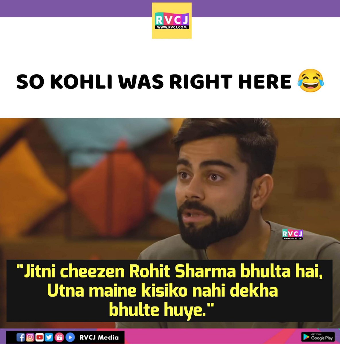 RVCJ_FB's tweet photo. Virat Kohli on Rohit Sharma 😆😆
#INDvNZ https://t.co/RiEKFaVBXi