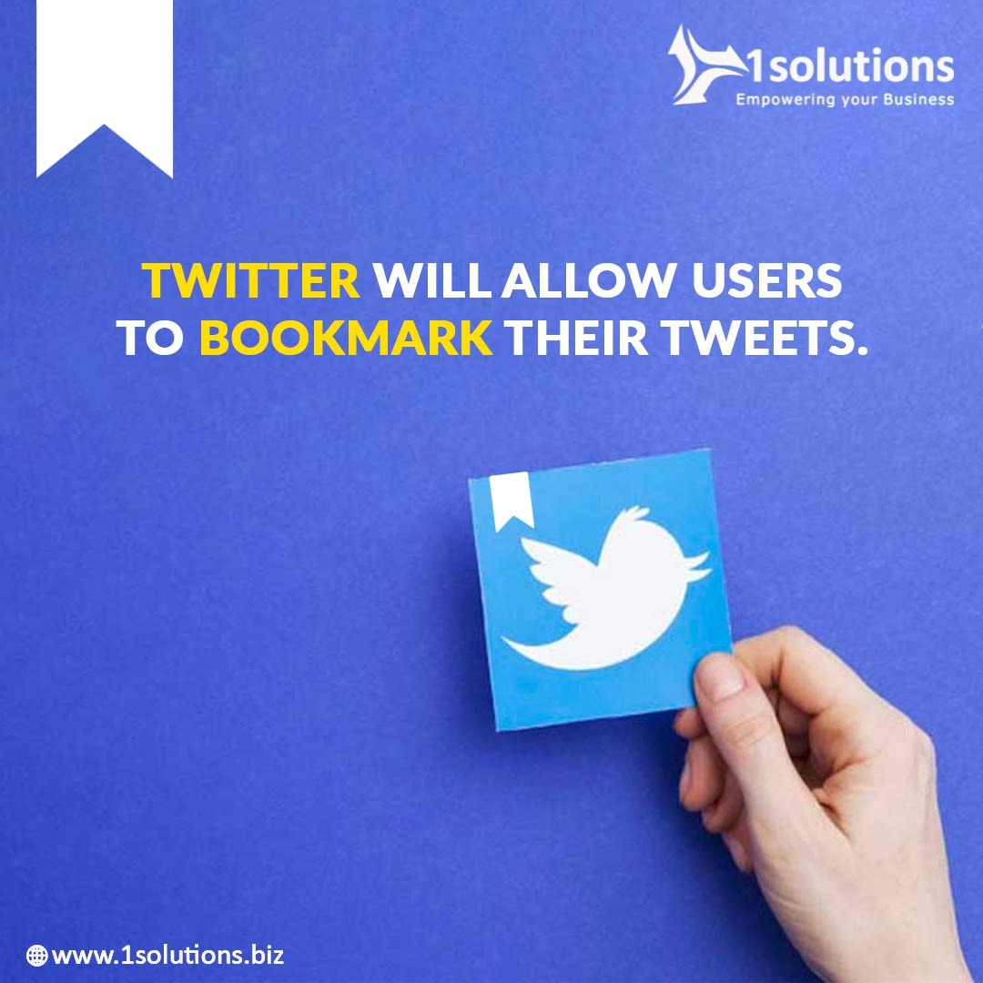 1solutionsbiz's tweet photo. #Twitter has announced a new feature which enables users to bookmark their tweets. These bookmarks are private and are visible only within their individual accounts. 
.
.
#ElonMusk #newfeature #bookmark #tweets https://t.co/pGYV1ebIpA