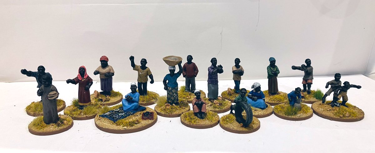 gareth_lane's tweet photo. Bush Wars - African Villagers. Any self-respecting Bush Wars collection requires civilians and villagers, as ZANLA often conducted operations against these types of soft targets. 
#28mm #BushWars #wargaming https://t.co/TlkpHwu8MN