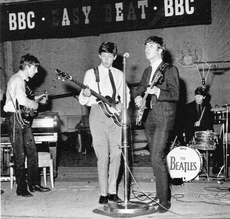 Playhouse Theatre, London, October 1963, recording Easy Beat for BBC Radio #TheBeatles #sixties #1960s #sixtiesstyle #playhousetheatre #beatleslondon