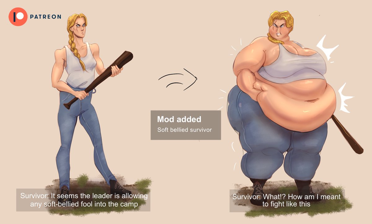 maxywellness's tweet photo. Soft-bellied survivor.  (Explicit version available on my patreon: https://t.co/BkBDKM3Nqx , as well as other exclusive content) https://t.co/cg8nkuOnZ7