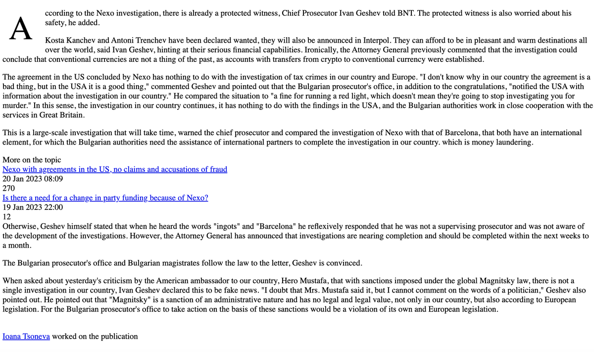 cryptoinformer0's tweet photo. BREAKING: https://t.co/xvctcIk8I3 reports:
"Kosta Kanchev and Antoni Trenchev from #Nexo have been declared wanted
There is a protected witness.."
"The protected witness is also worried about his safety" - Chief Prosecutor Ivan Geshev
$NEXO #interpol
https://t.co/hTNQMPTbRN https://t.co/QsB7Jv68zG