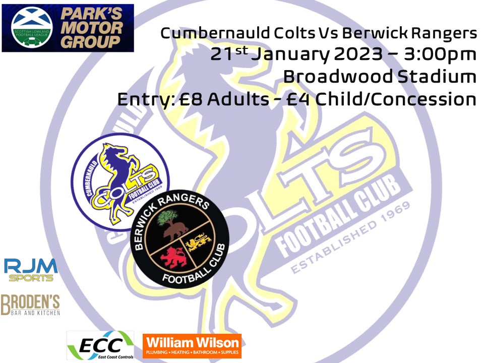 Following a 10:30am pitch inspection, this afternoons  <a href="/parksmotorgroup/">Park's Motor Group</a> sponsored <a href="/OfficialSLFL/">The Park’s Motor Group Scottish Lowland League</a> fixture with <a href="/OfficialBRFC/">Berwick Rangers</a> will go ahead as scheduled.