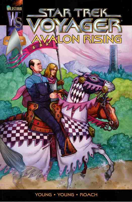 #TrekComics365 020 Wildstorm #StarTrek Voyager One-Shot (2000) 'Avalon Rising' Young & Young/Roach The Doctor beams down to a Medieval Fantasy planet and aquires a squire named Welwyn. Can he reach the 'Blind Tower' before his programme corrupts? A very TOS tale. Good Knight.